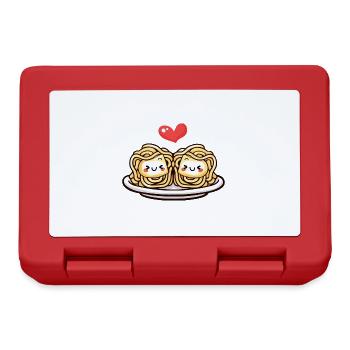 Noodles Pasta Couple Love Heart Funny - Lunchbox - red - Front