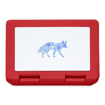 Nordic Floral - Heller Blaufuchs - Brotdose - Rot - Vorne