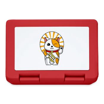 Kawaii Maneki Neko - Brotdose - Rot - Vorne