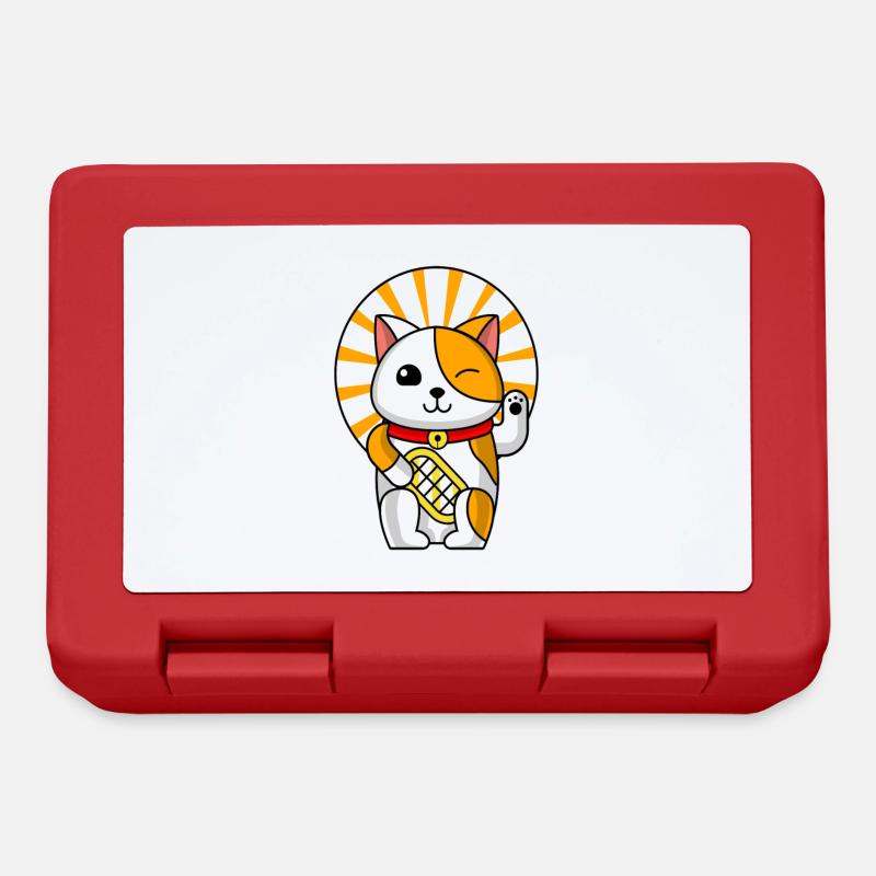 Kawaii Maneki Neko - Boîte à goûter - rouge