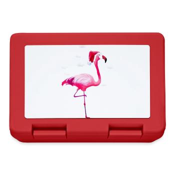 Weihnachtsflamingo - Brotdose - Rot - Vorne