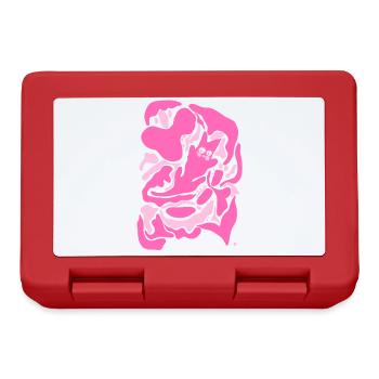 Abstrakte rosa Katze - Brotdose - Rot - Vorne