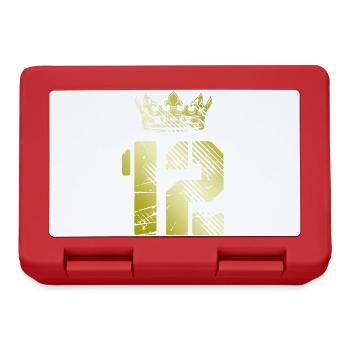 12 Zahl Krone - Brotdose - Rot - Vorne