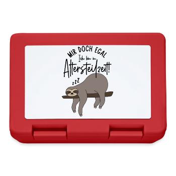 Faultier Mir doch egal Ich bin in Altersteilzeit - Brotdose - Rot - Vorne