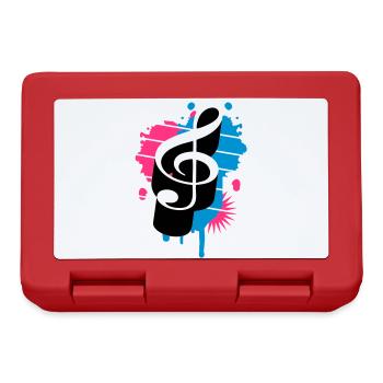 une clé de sol comme un graffiti - Boîte à goûter - rouge - Devant