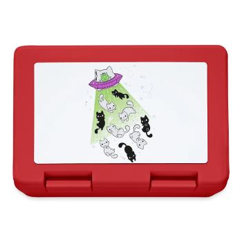 alien cats - Lunchbox - red - Front
