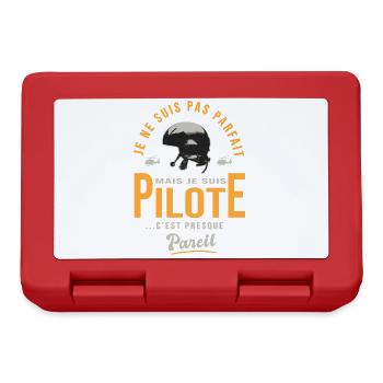 parfait pilote Hélicoptère Cadeau humour avion - Boîte à goûter - rouge - Devant