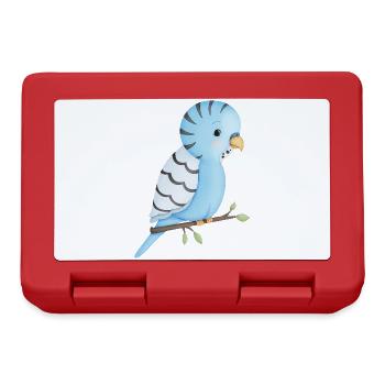 niedlicher Wellensittich Vogel - Brotdose - Rot - Vorne