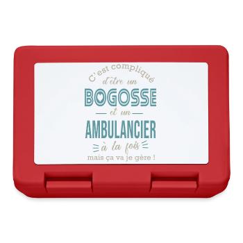ambulancier bogosse Cadeau humour ambulance - Boîte à goûter - rouge - Devant