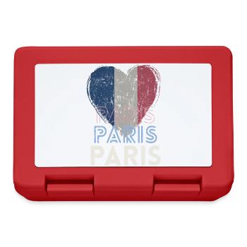 Retro-Abzeichen, Paris Frankreich ist meine Heimatstadt - Brotdose - Rot - Vorne