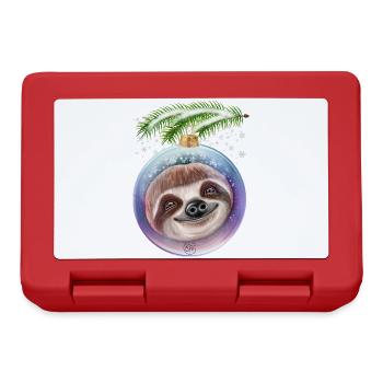 Christmas Cute Sloth Snow - Lunchbox - red - Front