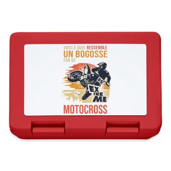 moto bogosse fan de motocross drôle motard biler - Boîte à goûter - rouge - Devant