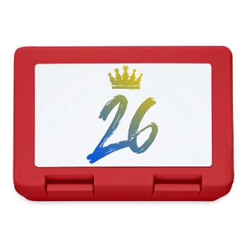 26 Zahl Krone - Brotdose - Rot - Vorne