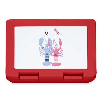 Bretagne - Homards bleu et rose - Boîte à goûter - rouge - Devant