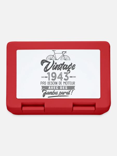 1943 Vélo Anniversaire Homme 80 ans vélos velo - Boîte à goûter - rouge