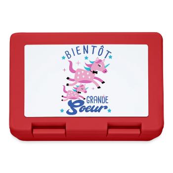 bientôt grande soeur cadeau naissance grossesse - Boîte à goûter - rouge - Devant