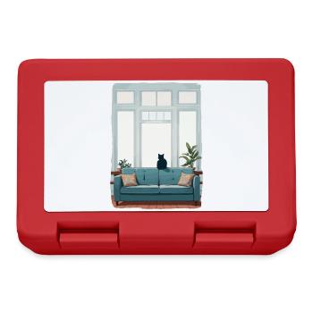 Cat alone at home - Lunchbox - red - Front