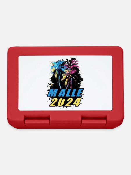 Malle 2024 Urlaub Palmen Bunt - Brotdose - Rot