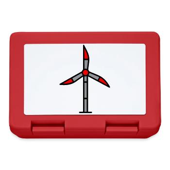 Windrad Windkraft Anlage Symbol - Brotdose - Rot - Vorne