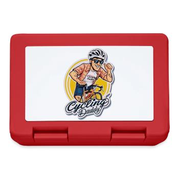 Cycling Daddy Cartoon Sticker - Lunchbox - red - Front