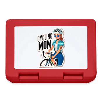 Radfahren Mama Empowerment Aufkleber - Brotdose - Rot - Vorne