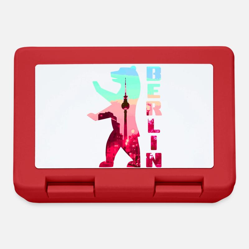 Berlin Bär Neon Silhouette - Brotdose - Rot