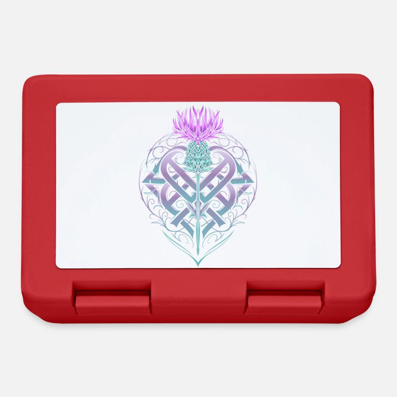 Distel Schild Celtic Knots Thistle Lover - Brotdose - Rot