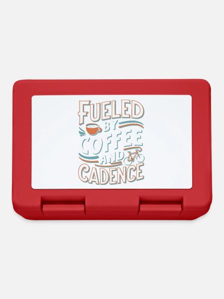 Fueled by Coffee and Cycling Design - Lunchbox - red