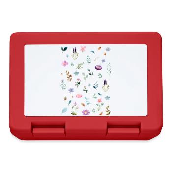 Aquarelle Florals sur Noir - Boîte à goûter - rouge - Devant