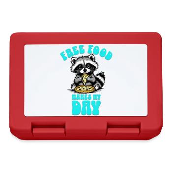 Free Food Makes My Day Waschbär racoon Shirt - Brotdose - Rot - Vorne