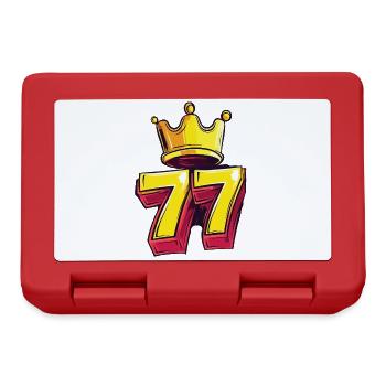 77 Zahl Krone - Brotdose - Rot - Vorne