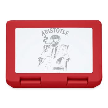 Aristotle Smoking Philosopher Portrait - Lunchbox - red - Front