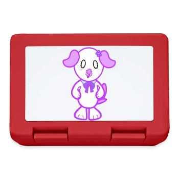 KawaiiDOGGOS – Flora-Druck - Brotdose - Rot - Vorne