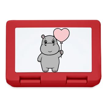 Amour en cœur d’hippopotame doux - Boîte à goûter - rouge - Devant