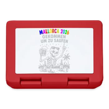 Mallorca 2026 Gekommen um zu saufen - Brotdose - Rot - Vorne