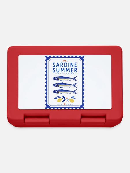 Sardine Summer Mediterranean Illustration - Lunchbox - red