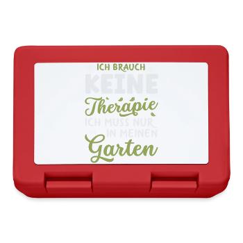 Keine Therapie Mein Garten - Brotdose - Rot - Vorne