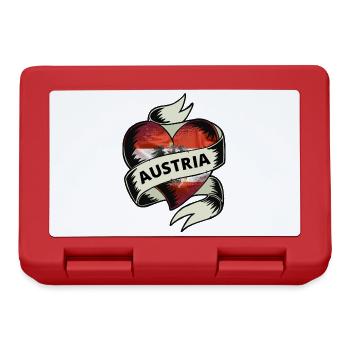 Austria Flag Heart Austria Vienna Graz Travel AT - Lunchbox - red - Front