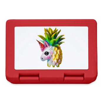 Einhorn-Ananas - Brotdose - Rot - Vorne
