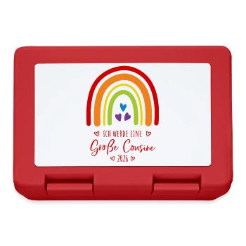 Große Cousine 2026 Regenbogen - Brotdose - Rot - Vorne