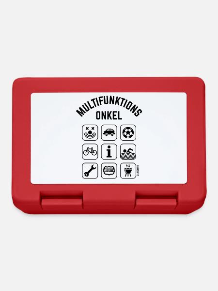 Multifunktions Onkel (9 Icons) - Brotdose - Rot