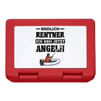 Endlich Rentner Angeln Papa Geschenk Rente Opa - Brotdose - Rot - Vorne
