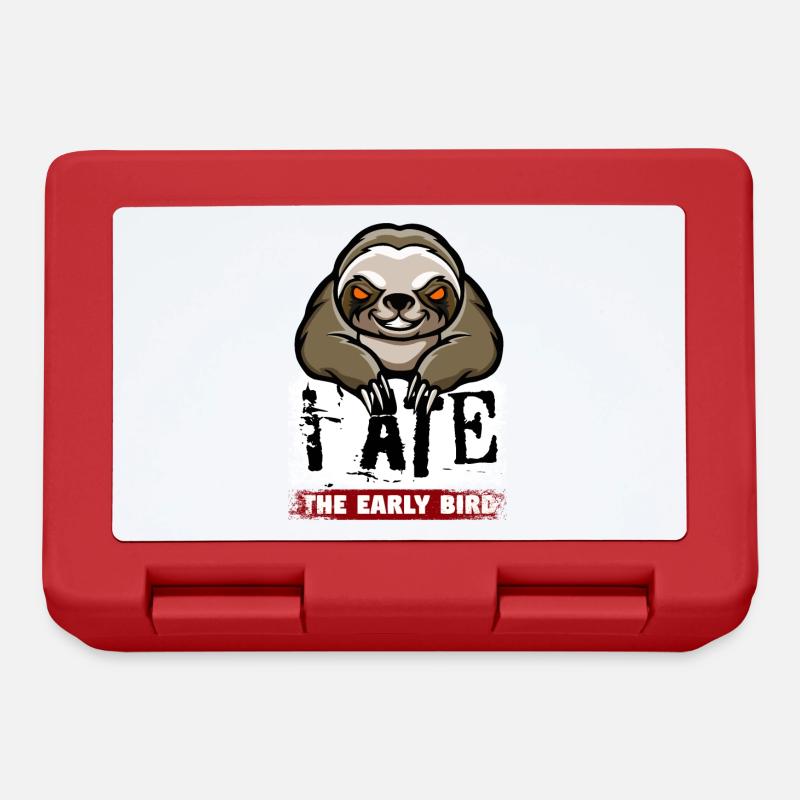 Evil sloth. For morning grouches & late risers - Lunchbox - red