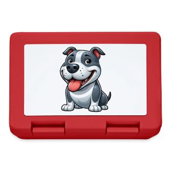 Süßer Pitbull Cartoon American Staffordshire Terri - Brotdose - Rot - Vorne