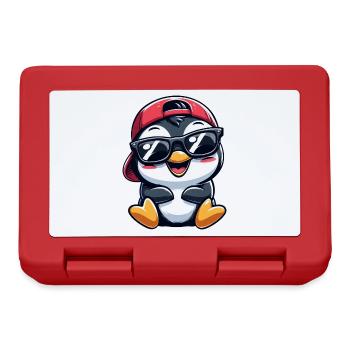 Cooler Pinguin mit Sonnenbrille Cartoon Stil - Brotdose - Rot - Vorne