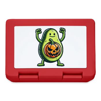 Halloween Kürbis Avocado Fusion Lustig Skurril - Brotdose - Rot - Vorne
