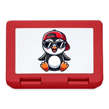 Cooler Pinguin Cartoon Sommer Sonnenbrille - Brotdose - Rot - Vorne