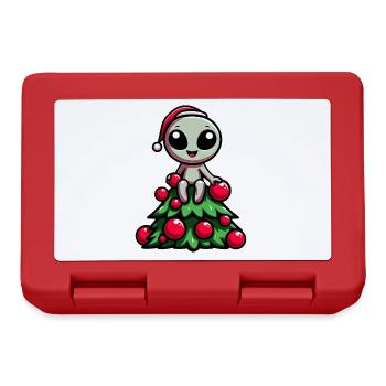 Lustiger Alien Tannenbaum Weihnachten skurril - Brotdose - Rot - Vorne