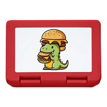 Bizarre Dino T-Rex Hamburger Fast Food - Lunchbox - red - Front