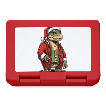 Weihnachten T-Rex Weihnachtsmann Spaß - Brotdose - Rot - Vorne